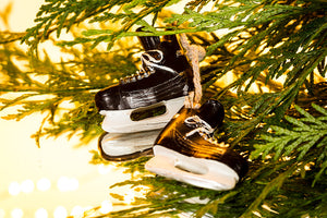 BLACK HOCKEY SKATES ORNAMENT