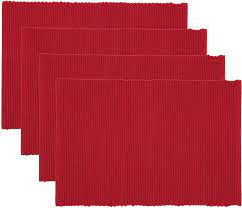 RED COTTON RIBBED PLACEMAT 13 x 19"