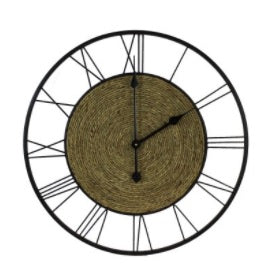 ROUND METAL CLOCK WITH ROPE FACE