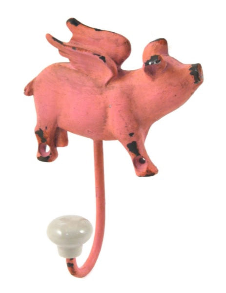 SPLASH - PINK METAL FLYING PIG HOOK