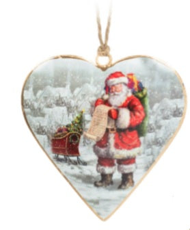 ABBOTT - SANTA HEART CHECKING HIS LIST ORNAMENT