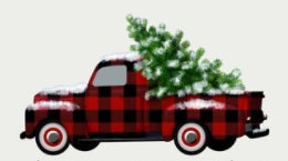 ABBOTT - PLAID TRUCK WITH TREE ORNAMENT