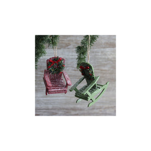 ADIRONDACK WREATH ORNAMENT RED