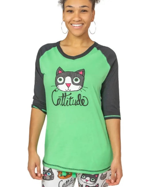CATTITUDE WOMEN'S TALL PAJAMA TEE