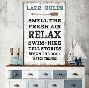 LAKE RULES SIGN