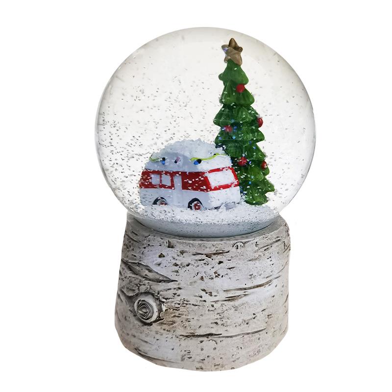 CAMPER SNOWGLOBE WITH TIME AND MOTOR