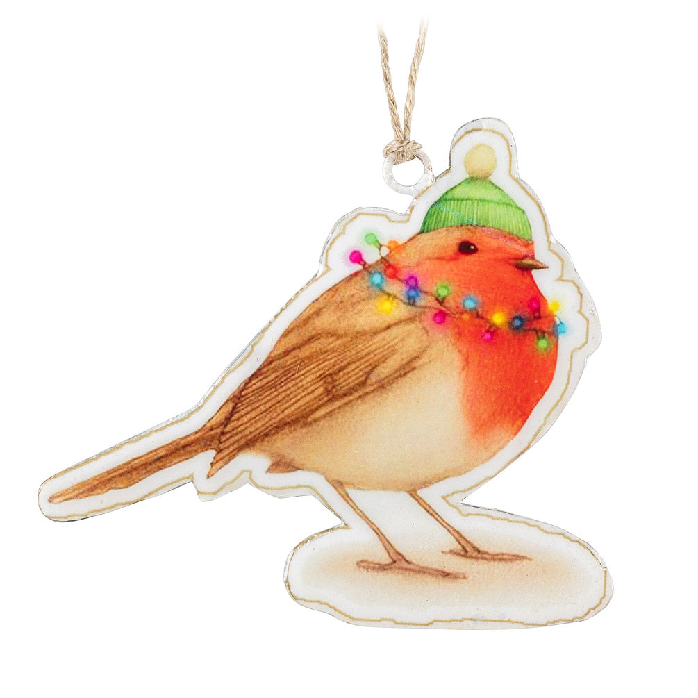 ROBIN WITH LIGHTS ORNAMENT
