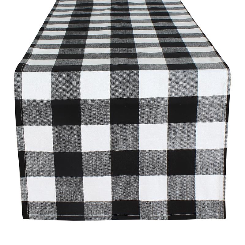 BLACK & WHITE TABLE RUNNER 16X59"