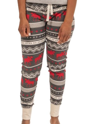 WOMEN'S "CABIN MOOSE" PJ LEGGINGS
