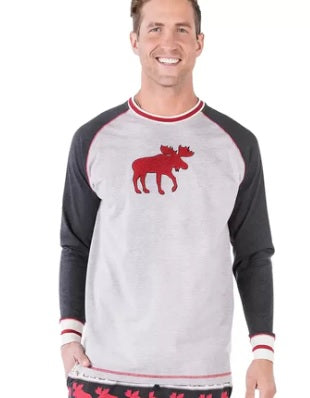 MEN'S "CABIN MOOSE" PJ LONG SLEEVE TEE