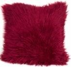 MONGOLIAN FAUX FUR THROW PILLOW - RED 12X16