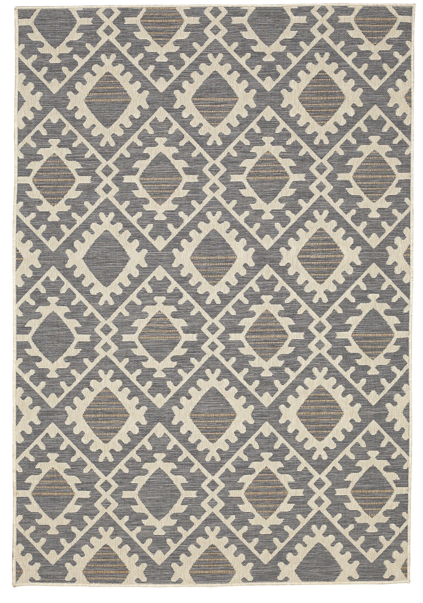 VIANA - 7'6"X9'6" INDOOR/OUTDOOR ODESSA RUG SKY BLUE IVORY