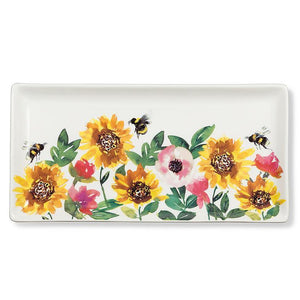 SUNFLOWERS & BEES RECTANGLE PLATTER