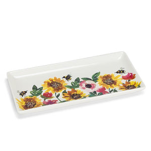 SUNFLOWERS & BEES RECTANGLE PLATTER