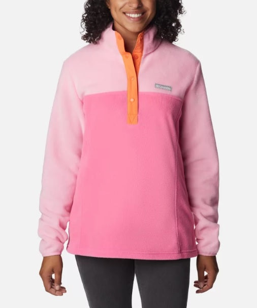1/2 SNAP FLEECE PULLOVER WILD GERANIUM