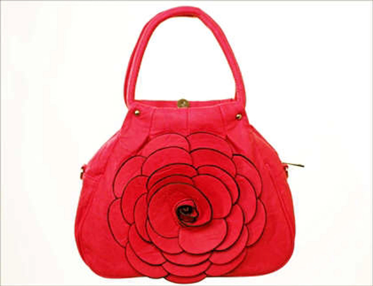 WOMEN'S RED PURSE WITH FLOWER
