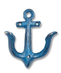 BLUE SMALL ANCHOR DOUBLE HOOK