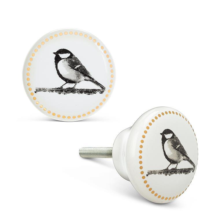 CHICKADEE KNOB WITH DOTS