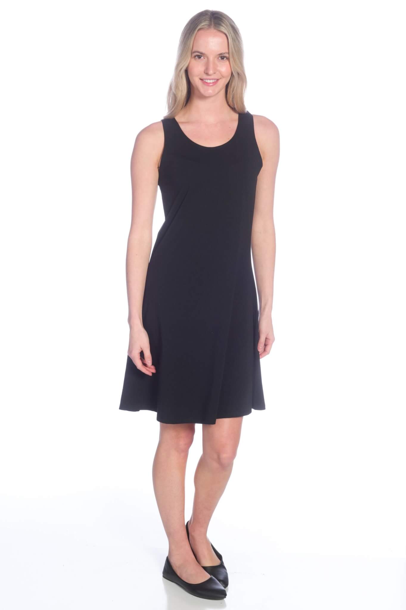 WOMEN'S A-LINE TANK DRESS BLACK