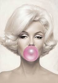 MARILYN MONROE PINK BUBBLE GUM PICTURE