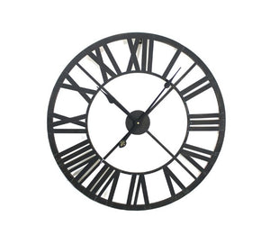 LARGE WITH ROMAN NUMERAL IRON FRAME WALL CLOCK