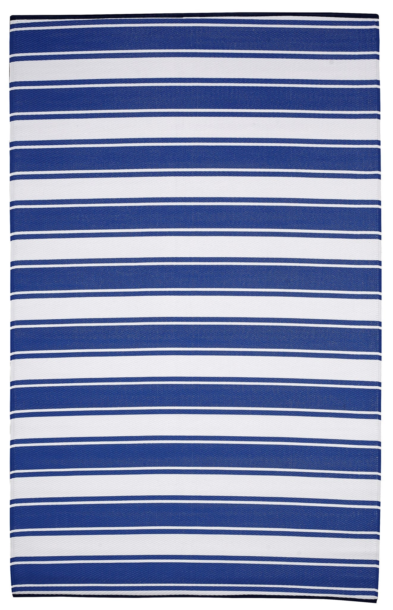 VIANA - FIESTA 5' X 8' OUTDOOR PLASTIC BLUE BAND RUG