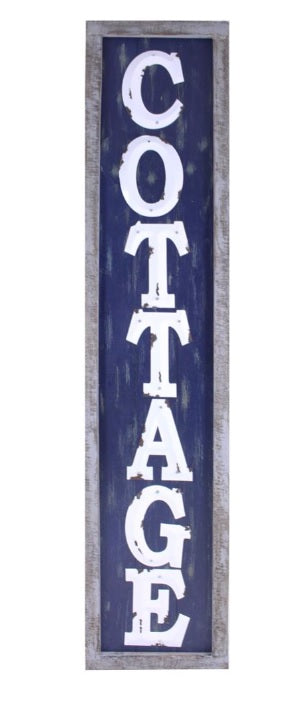 VERTICAL WOOD & METAL "COTTAGE" SIGN