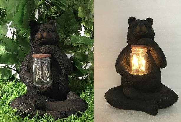 Bear Sitting with Fairy Lights