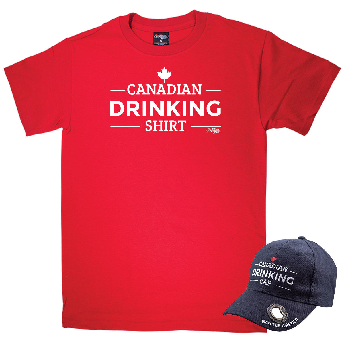 ADULT CANADIAN DRINKING HAT AND SHIRT