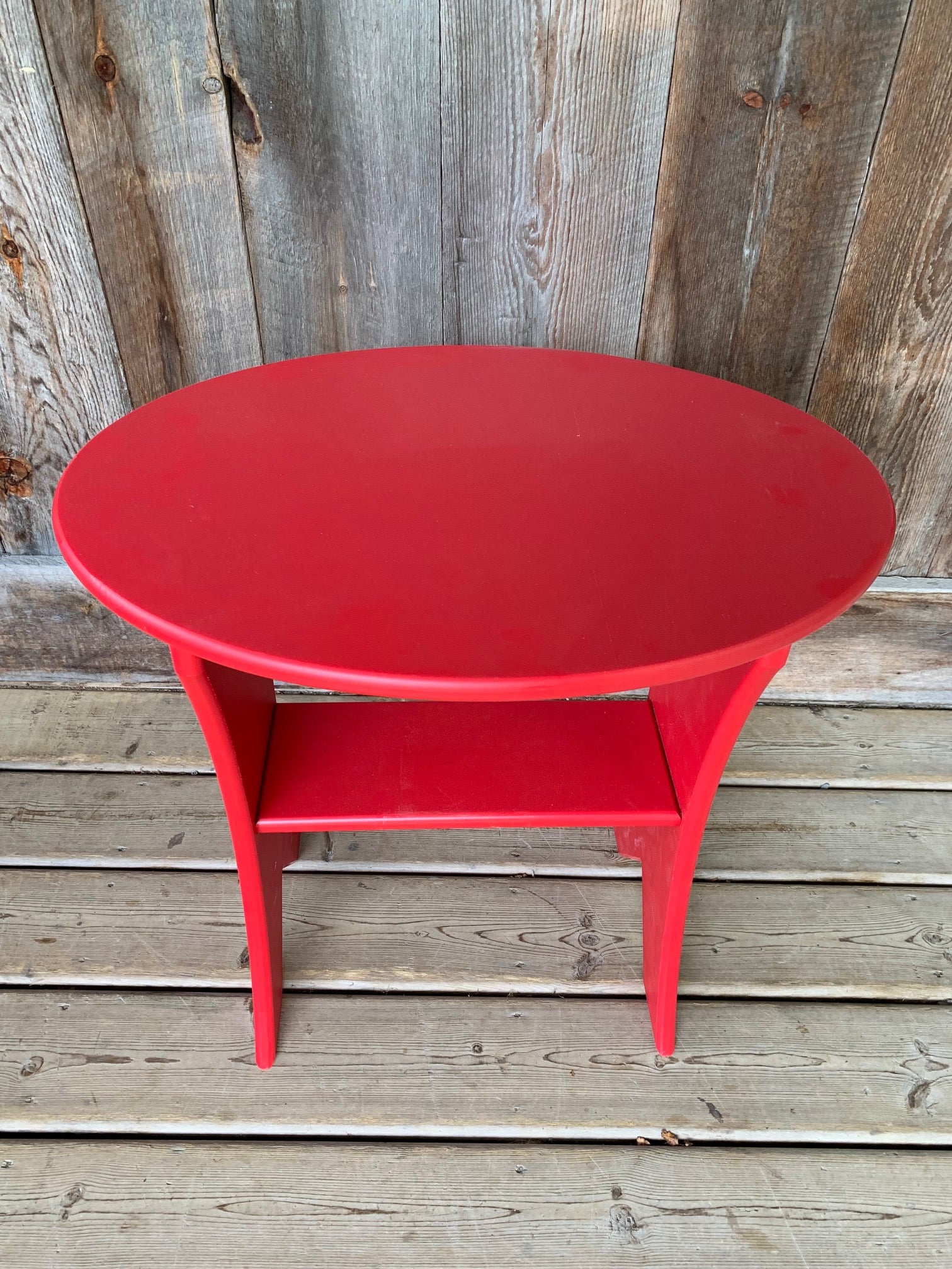 20" OVAL SIDE TABLE RED