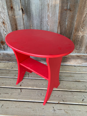 20" OVAL SIDE TABLE RED