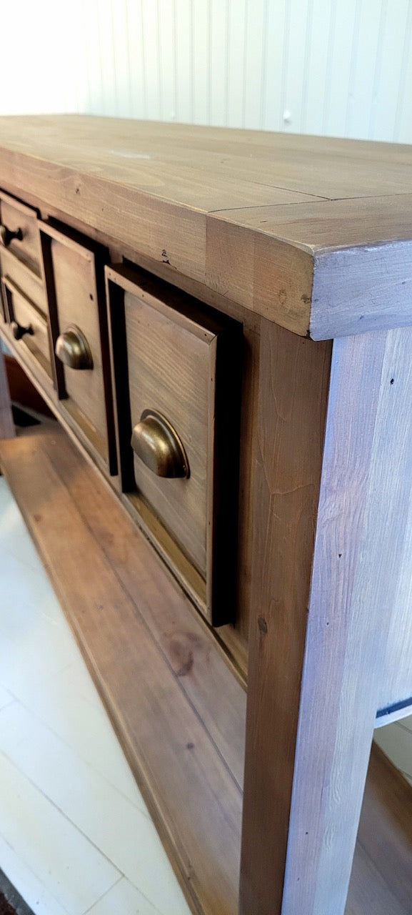 ARK ASHLYN LARGE CONSOLE TABLE (Weathered Grey) Lockside Trading