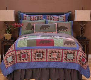 Bear Patchwork 4 Piece Quilt Set