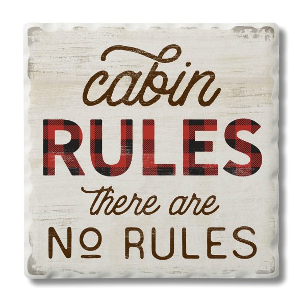 CABIN RULES COASTERS