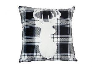 WHITE BUFFALO REINDEER CUSHION